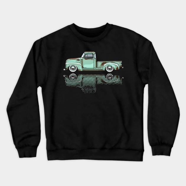 Light Green Vintage Truck Crewneck Sweatshirt by JRCustoms44